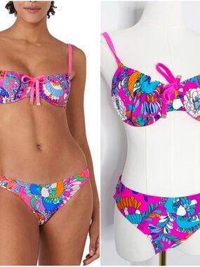 Kate Spade Radiant Pink Floral Bikini Set NWT Size Medium